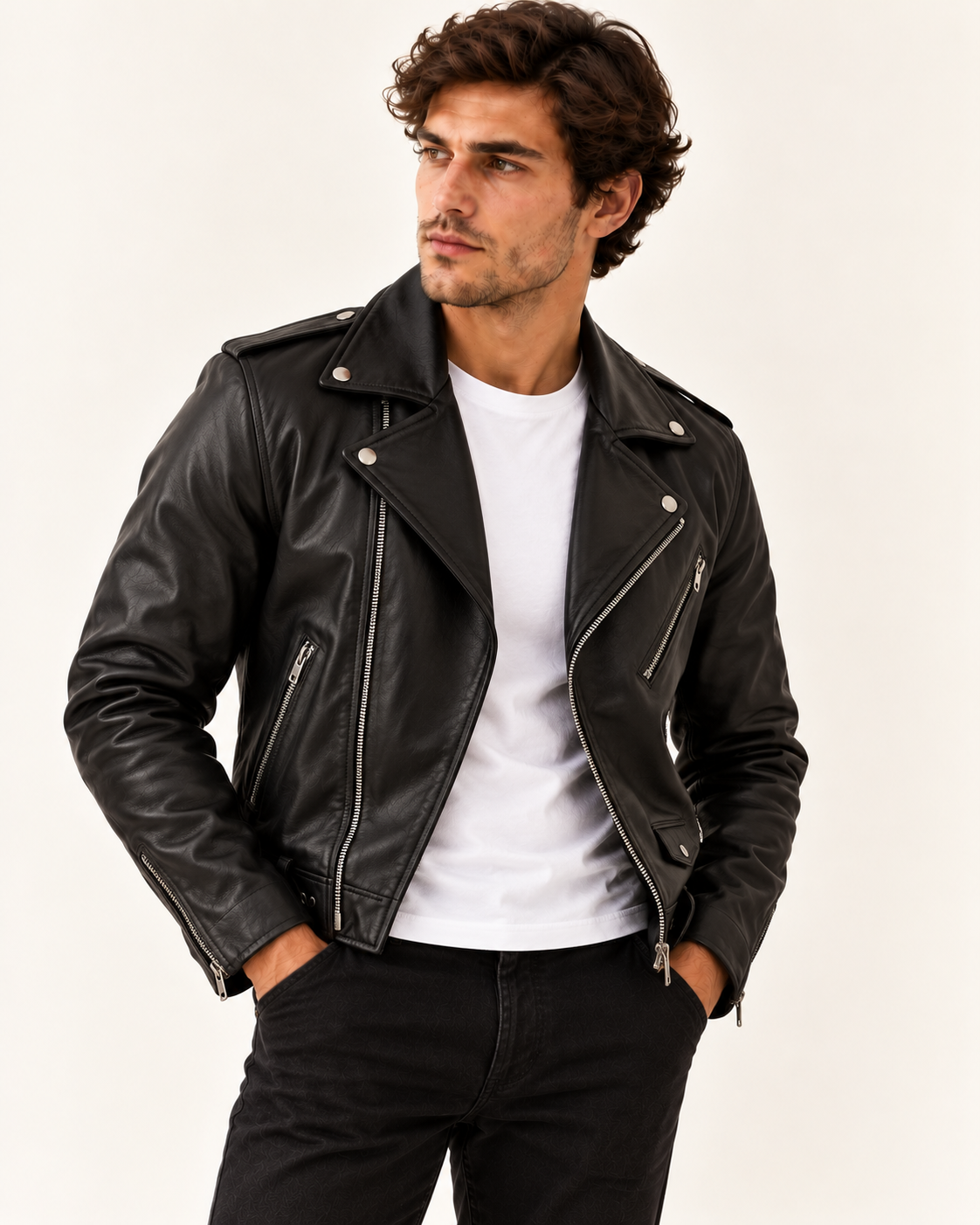 Veste en cuir style motard – Veladex