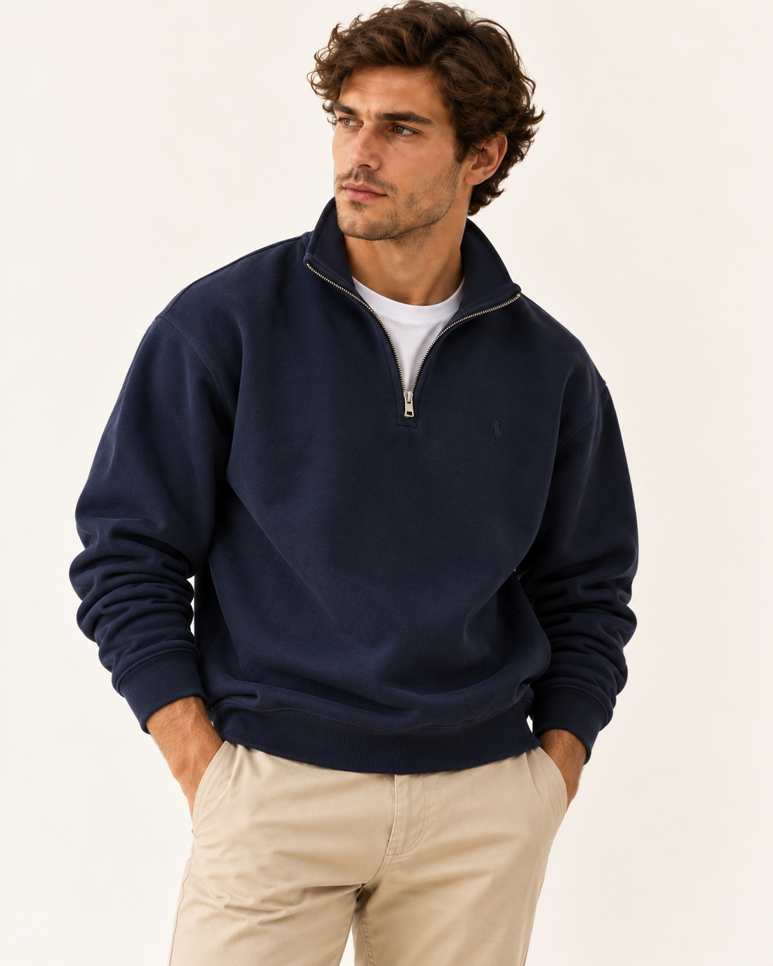 Sweat demi-zip brodé – Veladex